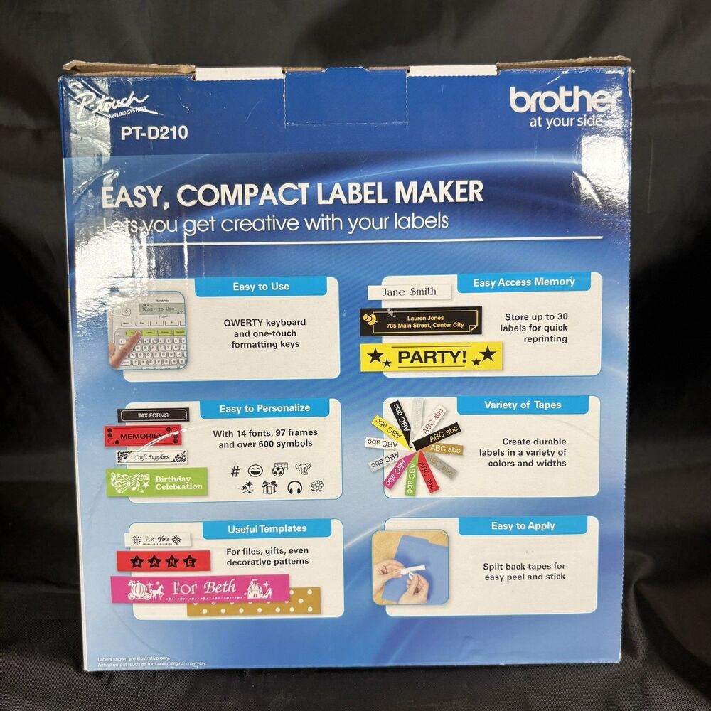 Brother PTD210 P-Touch Easy Compact Label Maker - White With Two Tape Refills - Picture 4 of 11